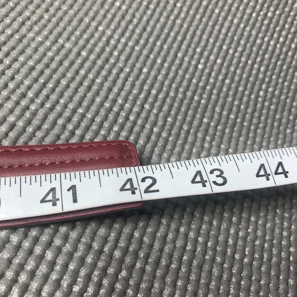 Steve Madden Womens Belts Size Large Wine Red Gold Trapunto Stitch Sleek - Picture 6 of 7